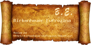 Birkenheuer Eufrozina névjegykártya